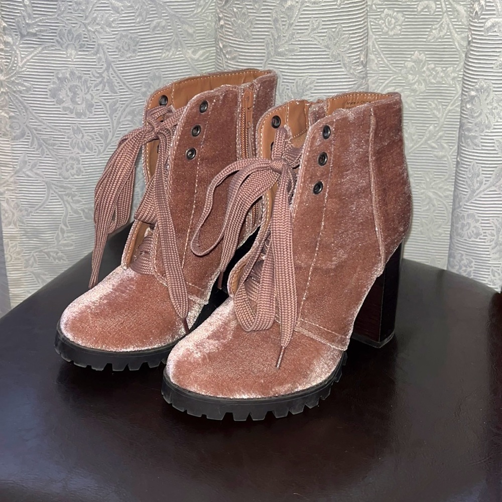 Pink Velvet boots
